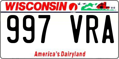WI license plate 997VRA