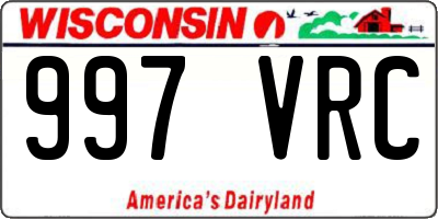 WI license plate 997VRC