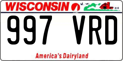 WI license plate 997VRD