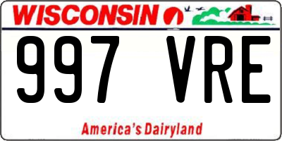 WI license plate 997VRE