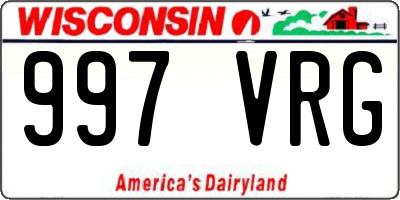 WI license plate 997VRG
