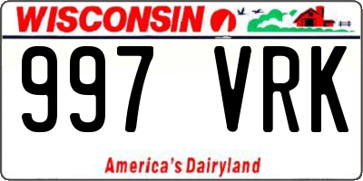 WI license plate 997VRK