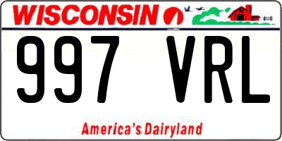 WI license plate 997VRL