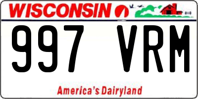 WI license plate 997VRM