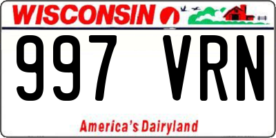 WI license plate 997VRN