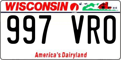 WI license plate 997VRO