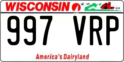 WI license plate 997VRP