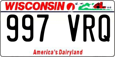 WI license plate 997VRQ