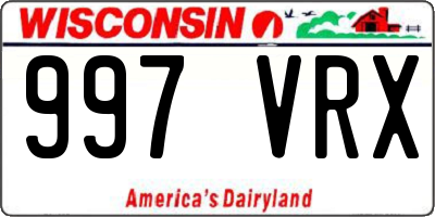 WI license plate 997VRX