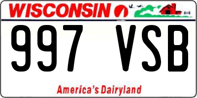 WI license plate 997VSB