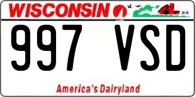 WI license plate 997VSD
