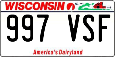 WI license plate 997VSF