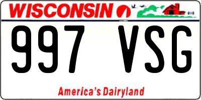 WI license plate 997VSG