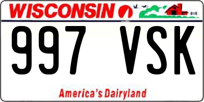WI license plate 997VSK