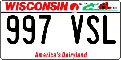 WI license plate 997VSL