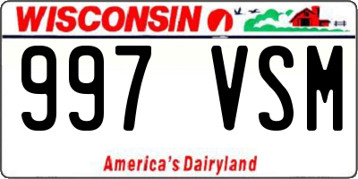 WI license plate 997VSM