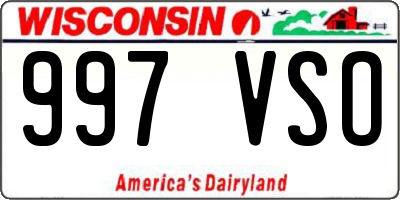 WI license plate 997VSO