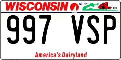 WI license plate 997VSP