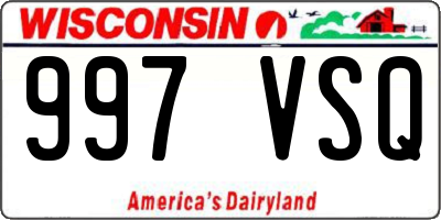 WI license plate 997VSQ