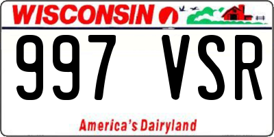 WI license plate 997VSR