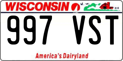 WI license plate 997VST