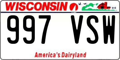 WI license plate 997VSW