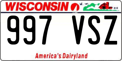 WI license plate 997VSZ