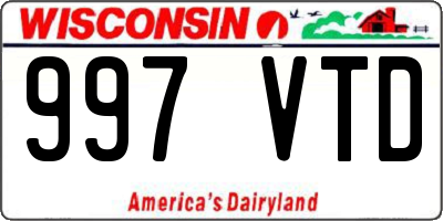 WI license plate 997VTD