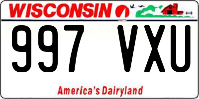 WI license plate 997VXU