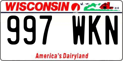 WI license plate 997WKN