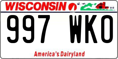 WI license plate 997WKO