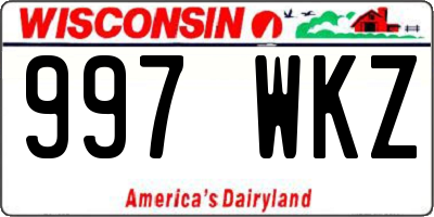 WI license plate 997WKZ