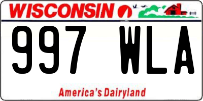 WI license plate 997WLA