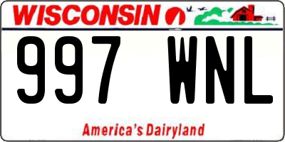 WI license plate 997WNL