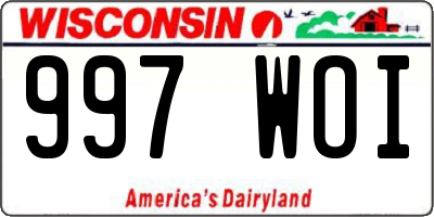 WI license plate 997WOI