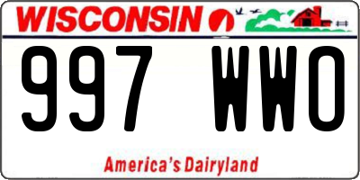 WI license plate 997WWO