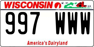 WI license plate 997WWW