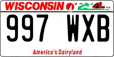 WI license plate 997WXB