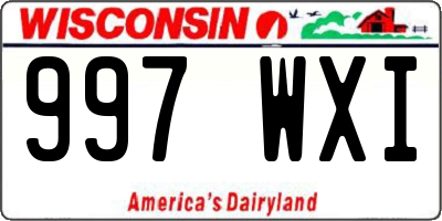 WI license plate 997WXI
