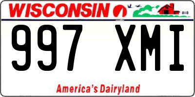 WI license plate 997XMI