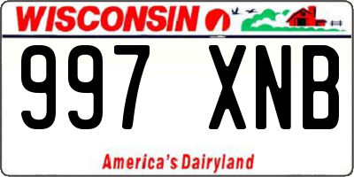 WI license plate 997XNB