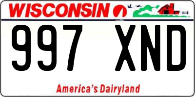 WI license plate 997XND