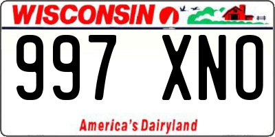 WI license plate 997XNO