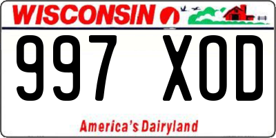 WI license plate 997XOD