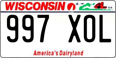 WI license plate 997XOL