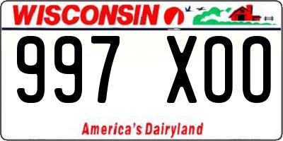 WI license plate 997XOO
