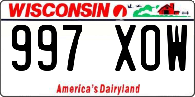 WI license plate 997XOW