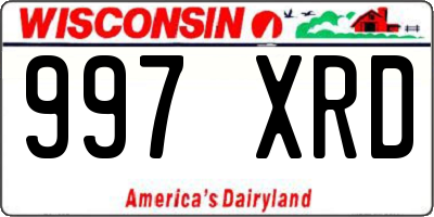 WI license plate 997XRD
