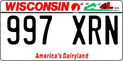 WI license plate 997XRN
