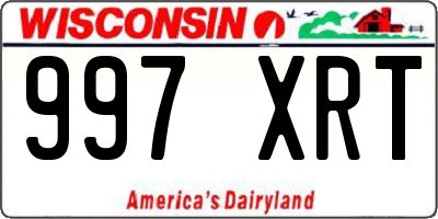 WI license plate 997XRT